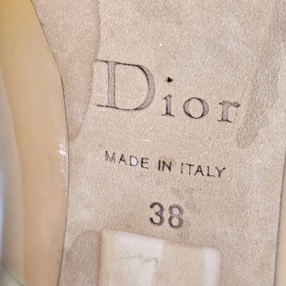 Christian Dior Pumps Women 8 38 Miss Dior Peep-Toe Platform Beige Patent Leather - Picture 13 of 14